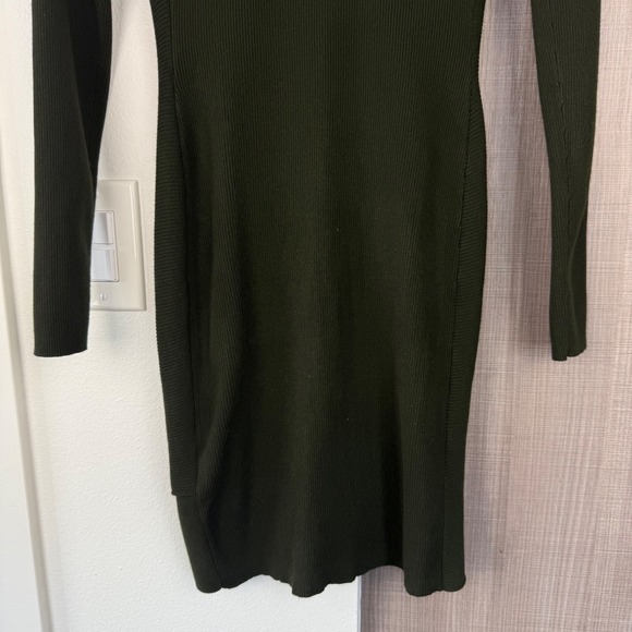 A.L.C Green Lara Ribbed Sweater Mini‎ Dress - Picture 10 of 12